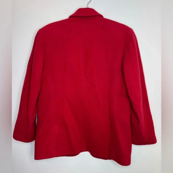 J. Crew vintage wool cashmere Vibrant oversized Red Women's Blazer size 10 - Picture 7 of 10